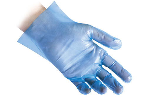 Guanti monouso blu in “tpe” conf. 200 pz.